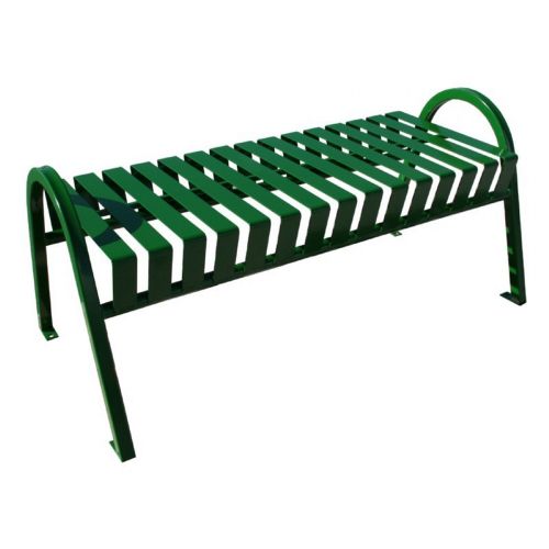 Witt Backless Outdoor Bench Green Steel 4 Feet Curved W-M4-BBC-GN