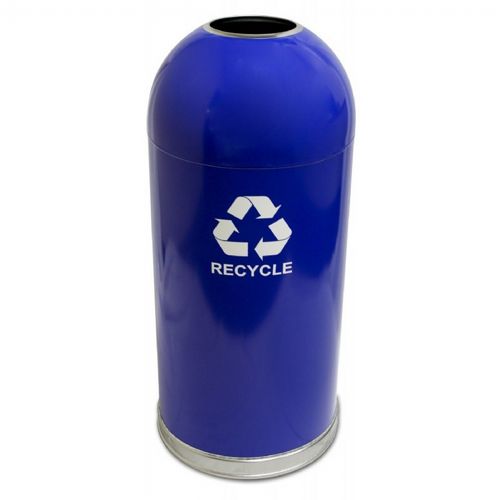 Witt Indoor Dometop Recycling Container 15 Gal. Blue Steel W-415DTBL-R