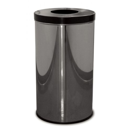 Witt Indoor Flat Top Receptacle 35 Gal. Polished Metal (Chrome) Steel W-35FT-PM