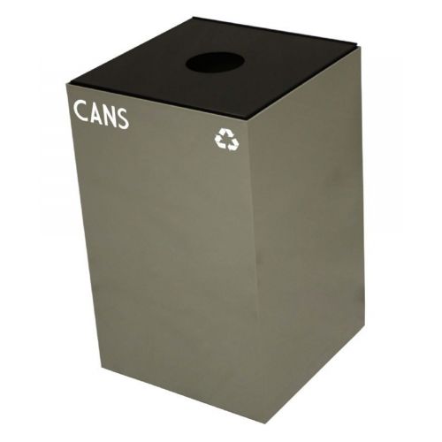 Witt Indoor Recycling Container 24 Gal. Slate Steel for Cans W-24GC01-SL