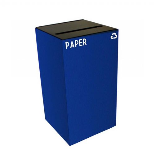Witt Indoor Recycling Container 28 Gal. Blue Steel for Paper W-28GC02-BL