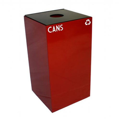 Witt Indoor Recycling Container 28 Gal. Scarlet Steel for Cans W-28GC01-SC