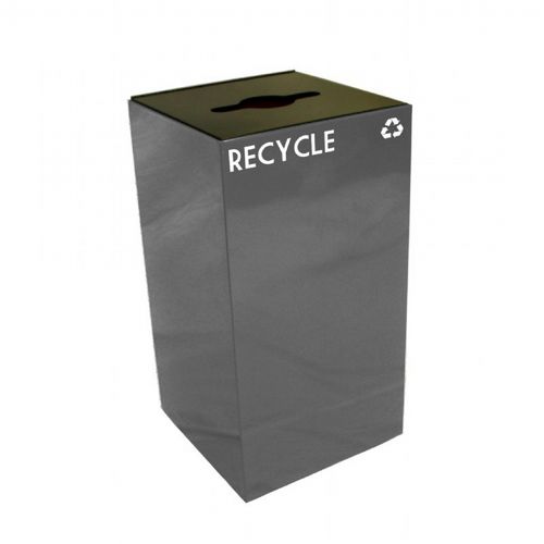 Witt Indoor Recycling Container 28 Gal. Slate Steel W-28GC04-SL