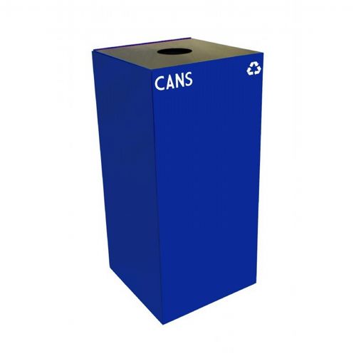 Witt Indoor Recycling Container 32 Gal. Blue Steel for Cans W-32GC01-BL