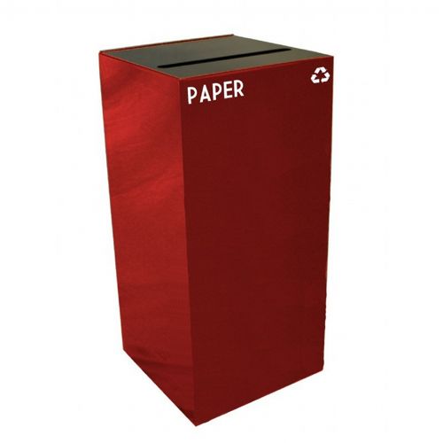 Witt Indoor Recycling Container 32 Gal. Scarlet Steel for Paper W-32GC02-SC