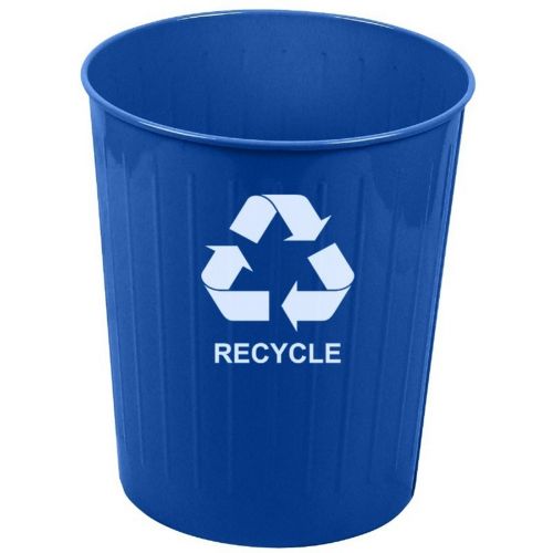 Witt Indoor Recycling Waste Basket Blue Steel W-4BL-R