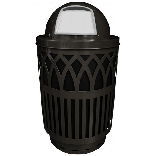 Witt Outdoor Covington Can 40 Gal. Black Steel with Dome Top W-COV40P-DT-BK