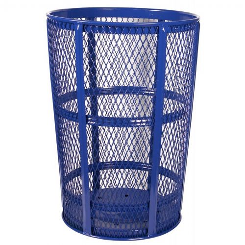 Witt Outdoor Expanded Metal Receptacle 48 Gal. Blue Steel W-EXP-52-BL