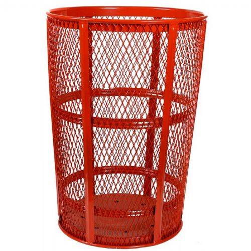 Witt Outdoor Expanded Metal Receptacle 48 Gal. Red Steel W-EXP-52-RD