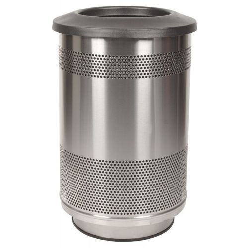 Witt Outdoor Perforated Receptacle 55 Gal. Stainless Steel with Flat Top W-SC55-01-SS-FT