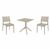 Ares Dining Set with Sky 27" Square Table Taupe S009108