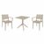 Artemis Dining Set with Sky 27" Square Table Taupe S011108