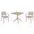 Artemis Dining Set with Sky 31" Square Table Taupe S011106