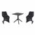 Bloom Dining Set with Sky 27" Square Table Black S048108