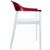 Carmen Dining Armchair White with Transparent Red Back ISP059-WHI-TRED #3