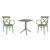 Cross XL Bistro Set with Sky 24" Square Folding Table Olive Green S256114