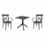 Cross XL Dining Set with Sky 27" Square Table Black S256108