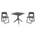 Dream Dining Set with Sky 31" Square Table Black S079106