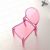 Elizabeth Clear Polycarbonate Outdoor Bistro Chair Pink ISP034-TPNK #5