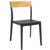 Flash Dining Chair Black with Transparent Amber ISP091