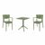 Lisa Bistro Set with Sky 24" Square Folding Table Olive Green S126114