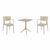 Lisa Bistro Set with Sky 24" Square Folding Table Taupe S126114