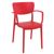 Lisa Patio Dining Set with Red Chairs and White Maya Round Table 47 inch ISP6751S-WHI-RED #3