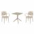 Marcel XL Dining Set with Sky 27" Square Table Taupe S258108