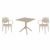 Marcel XL Dining Set with Sky 31" Square Table Taupe S258106