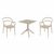 Mila Dining Set with Sky 27" Square Table Taupe S085108