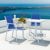 Pacific Bistro Set with Sky 24" Square Folding Table White and Blue S023114