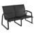 Pacific LoveSeat with Arms Black Frame with Black Sling ISP234