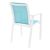 Pacific Sling Arm Chair White Frame Turquoise Sling ISP023-WHI-TRQ #2