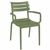 Paris Bistro Set with Sky 24" Round Folding Table Olive Green S282121-OLG #2