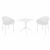 Sky Dining Set with Sky 27" Square Table White S102108-WHI #2