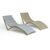 Slim Stacking Pool Lounger Taupe with Canvas Granite Paddings Set of 2 ISP0872C