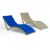 Slim Stacking Pool Lounger Taupe with Pacific Blue Paddings Set of 2 ISP0872C