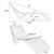 Slim Stacking Pool Lounger White with Canvas Taupe Paddings Set of 2 ISP0872C-WHI-CTA #6