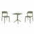 Snow Bistro Set with Sky 24" Square Folding Table Olive Green S092114