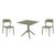 Snow Dining Set with Sky 31" Square Table Olive Green ISP1066S