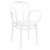 Victor XL Bistro Set with Sky 24" Round Folding Table White S253121-WHI #2