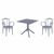Victor XL Dining Set with Sky 31" Square Table Dark Gray S253106