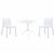 Vita Dining Set with Sky 27" Square Table White S049108