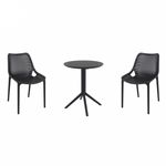 Air Bistro Set with Sky 24" Round Folding Table Black S014121