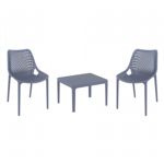 Air Conversation Set with Sky 24" Side Table Dark Gray S014109