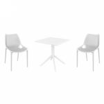 Air Dining Set with Sky 27" Square Table White S014108
