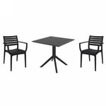 Artemis Dining Set with Sky 31" Square Table Black S011106