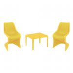 Bloom Conversation Set with Sky 24" Side Table Yellow S048109