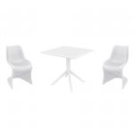Bloom Dining Set with Sky 31" Square Table White ISP0484S