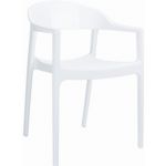 Carmen Dining Armchair White with Glossy White Back ISP059